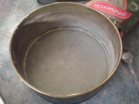 Greased pan