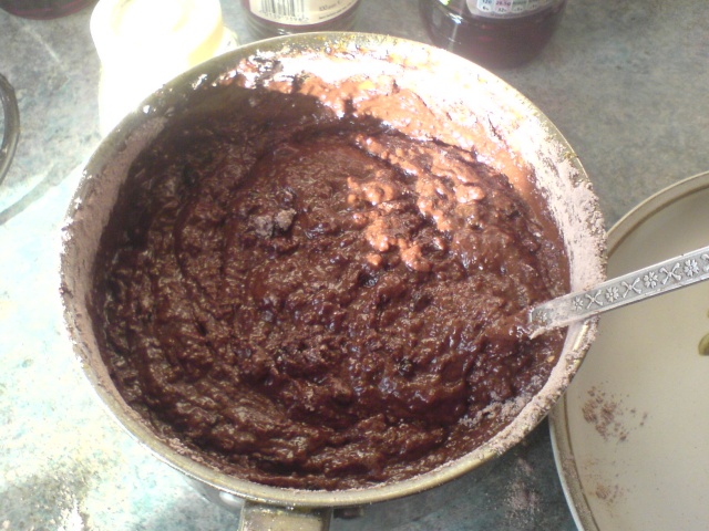 Thick chocolatey fruity mixture