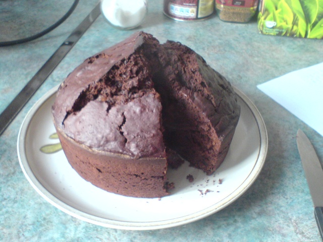 Wounded chocolate fruity cake